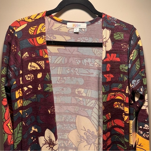 LulaRoe Sarah Long Sleeve Ankle Cardigan Cozy Slightly Thick Floral Boho M 10-12 - Picture 12 of 16